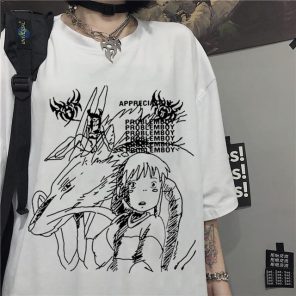 Women T shirt Harajuku YK Top Oversized T Shirt Retro Korean Style Black Demon Punk Gothic jpg x