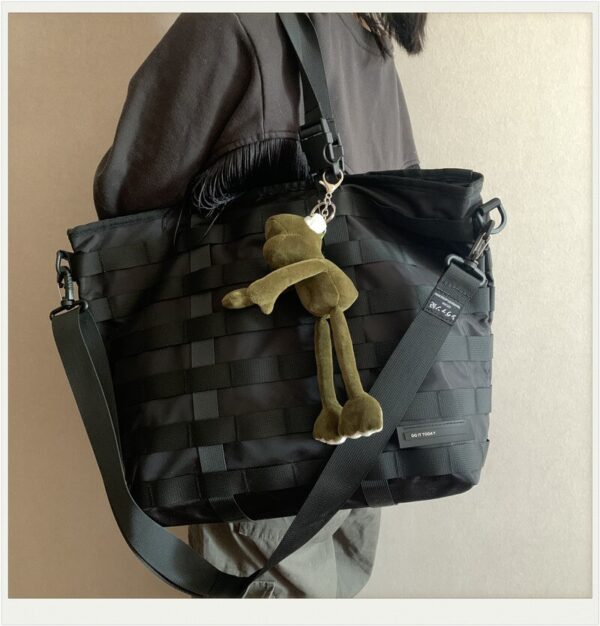 Women Tote Bag Nylon Fashion Unisex Solid Soft Shoulder Bags High Capacity Weave Handbag Simple Japan 1