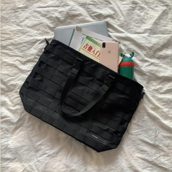 Women Tote Bag Nylon Fashion Unisex Solid Soft Shoulder Bags High Capacity Weave Handbag Simple Japan 5