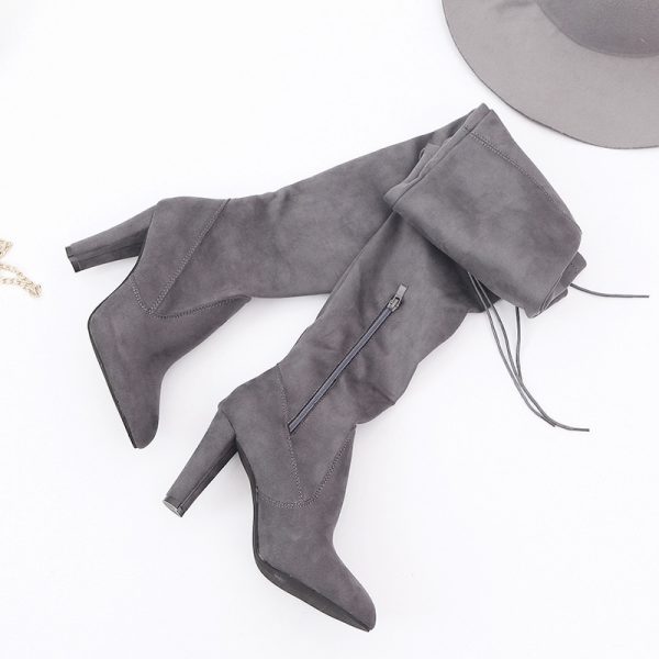 Women s 2022 Spring Autumn New Fashion Side Zipper Long Boots Were Thin High heeled Thick 1