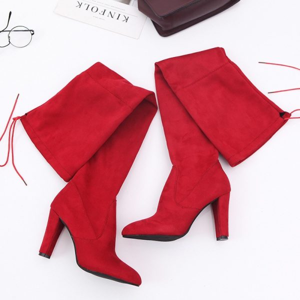 Women s 2022 Spring Autumn New Fashion Side Zipper Long Boots Were Thin High heeled Thick 2
