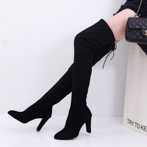 Women s 2022 Spring Autumn New Fashion Side Zipper Long Boots Were Thin High heeled Thick