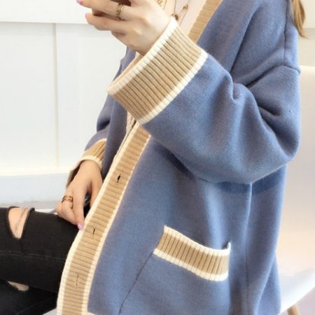 Women s Cardigan Knitted Korean Fashion Stripe Wool Sweater for Women Winter Long Sleeve V neck 2.jpg 640x640 2