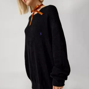 Women s Rib Knit Pullover Loose Dresses Autumn Winter Warm Fashion Crewneck Long Sleeve Mini Sweater 2