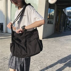 Women s School Messenger Bags For Women Shoulder Ladies Designer Handbag Solid Large Capacity Casual Canvas 1