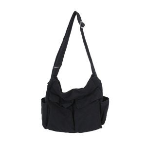 Women s School Messenger Bags For Women Shoulder Ladies Designer Handbag Solid Large Capacity Casual Canvas 5