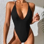 Women s Sexy Deep V Neck One Piece