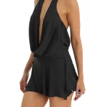 Women s Sheer Halter Mini Dress Summer Draped