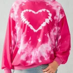 Women s Tie Dye Pullover Tops Long Sleeve