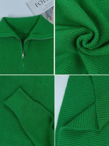 Women s Turtleneck Zippers Fashion Women Sweaters Solid Green Blue Pullover Long Sleeve Casual Knitted Sweater