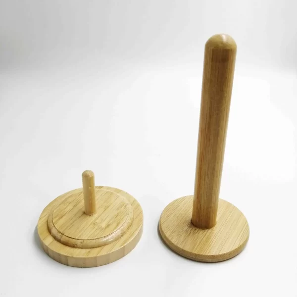 Wood Yarn Ball Holder Paper Towel Rack Vertical Rotating Weaving Tool Rack Storage Winding Roll Holder 2