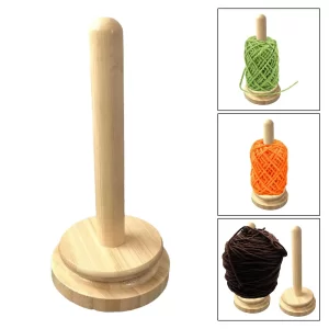 Wood Yarn Ball Holder | Vertical Rotating Weaving Tool Rack for Crocheting