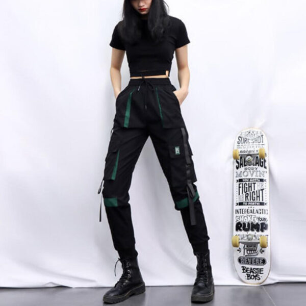 Workwear Black Cargo Pants Women s Autumn Winter Thickened High Waist Cargo Pants Casual Sports Loose