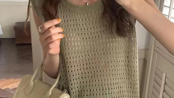 Yasuk Spring Summer Fashion Casual Pullover Tank Women s Loose Knitted Top Sweater Gentle Bohemian Vacation