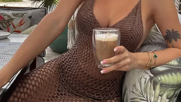 Yiiciovy Sexy Women Knitted Beach Bikini Cover Ups Crochet V neck Backless Dress Bikini Swimsuit Bathing