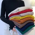 Zoki New 2022 Women Pullover Turtleneck Sweater Autumn