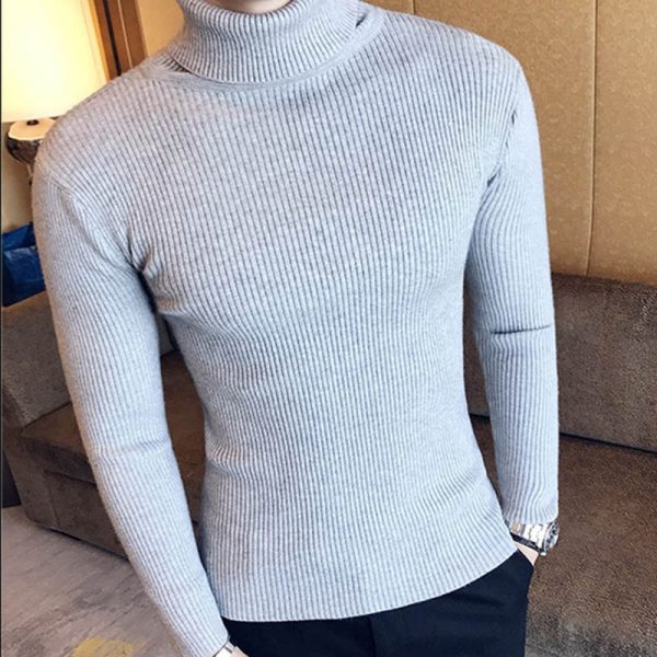 brand Men Turtleneck Sweaters and Pullovers 2021 New Fashion Knitted Sweater Winter Men Pullover Homme Wool 2