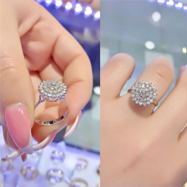 CAOSHI Dainty Lady Proposal Rings with Dazzling CZ Delicate Bridal Wedding Accessories Exquisite Design Flower Shape 2