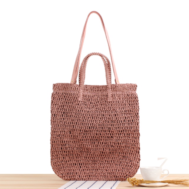 casual straw women shoulder bags wicker woven handbags rattan summer beach bag large capacity tote lady 2.jpg 640x640 2