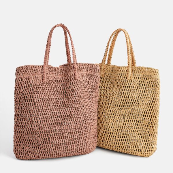 casual straw women shoulder bags wicker woven handbags rattan summer beach bag large capacity tote lady 5