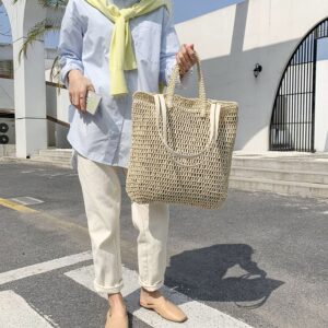 casual straw women shoulder bags wicker woven handbags rattan summer beach bag large capacity tote lady.jpg x