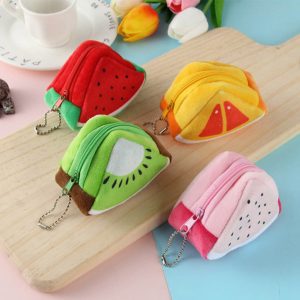 cute fruit wallet plush coin purse women change purse money bag coin purse cartoon fashion sweet