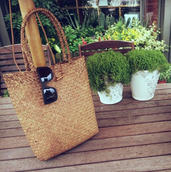 Fashion Women Summer Straw Large Tote Bag Beach Casual Shoulder Bag Handbag Handmade Basket Storage Shopping 4