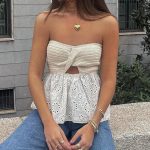 hirigin Summer Off Shoulder Backless Tube Tops Y2K