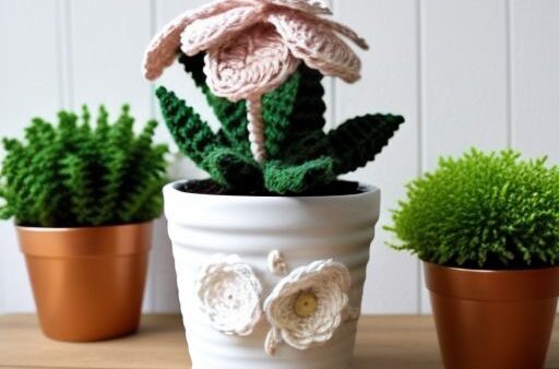 Crochet Flower Potted Plant DIY