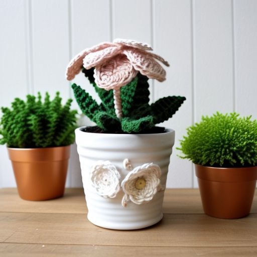 Crochet Flower Potted Plant DIY