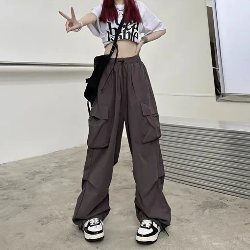 kf Aa9bb2c094fb547bc8306a7126feea1d4y Women Y2K Streetwear Cargo Pants Vintage Fashion High Waist Baggy Trousers Female Loose Sweatpants Wide Leg