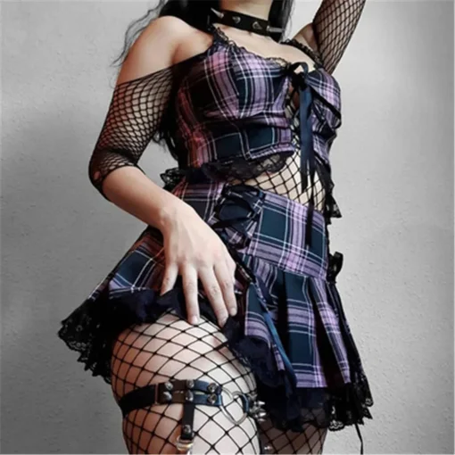 kf H4e5724a920df40b7b03799613fa414353 Mall Gothic Grunge Summer Mini Skirt Women Punk Y2K Vintage Lace Harajuku Streetwear High Waist Skirt