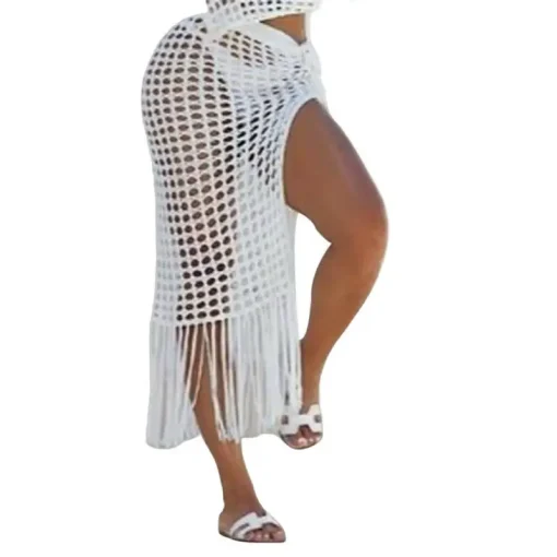 Sexy Fishnet Women Beach Cover Up High Waist Bathing - Image 6