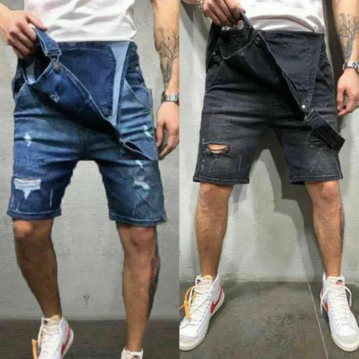 kf Hce193659af604ad2880e6c9490d3e17dp Mens Casual Denim Jeans Overalls Jumpsuit Dungarees Cargo Work Shorts Playsuit