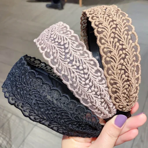 kf Hd014edd121d24365b6658b1d53468b0fw Haimeikang Lace Hair Hoop Women Korean Hair Pressure Bezel Headband Fashion Spring Summer New Headwear Hair