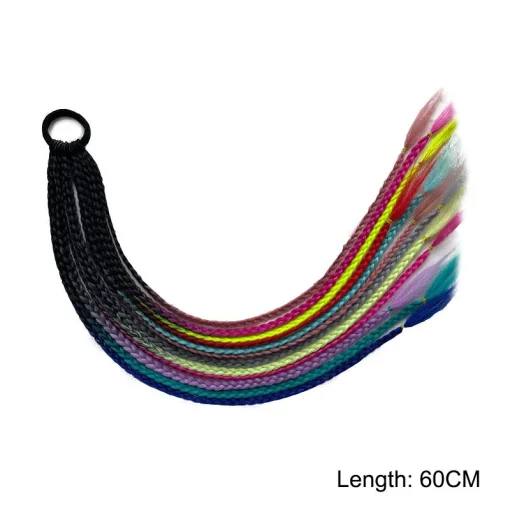 kf Hd97c85c6e7644fb8b66508e403808b79l 60cm Hair Color Gradient Dirty Braided Ponytail 12Pcs Pack Colorful Elastic Hair Band Rubber Band Hair