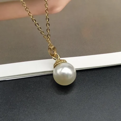 kf Hdf763f16b2d348b8adc624cfbde4a1a7j Trendy Summer Shell Imitation Pearl Pendant Necklace For Women Fashion Collar Neck Jewelry Wholesale Dropshipping