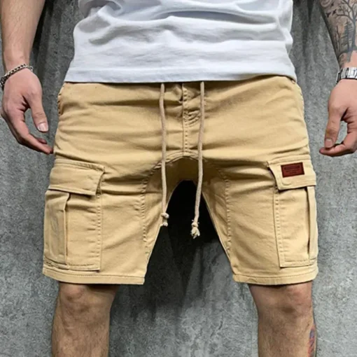 Men's Solid Color Cargo Shorts – Multi-Pocket Casual Summer Knee-Length Shorts