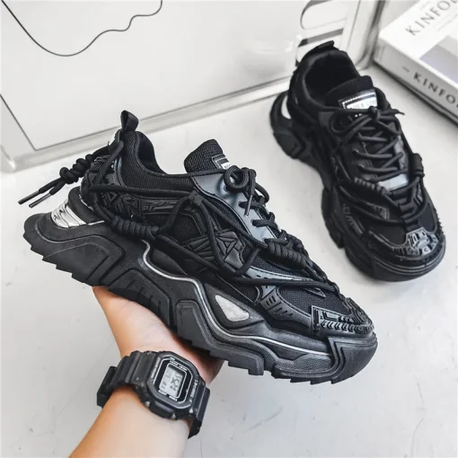 kf S04a1d48283704200bb560b89f147c235j 2022 Platform Men Shoes Fashion Clunky Sneakers Men Casual Shoes Breathable Sports Dad Shoes Male Fitness