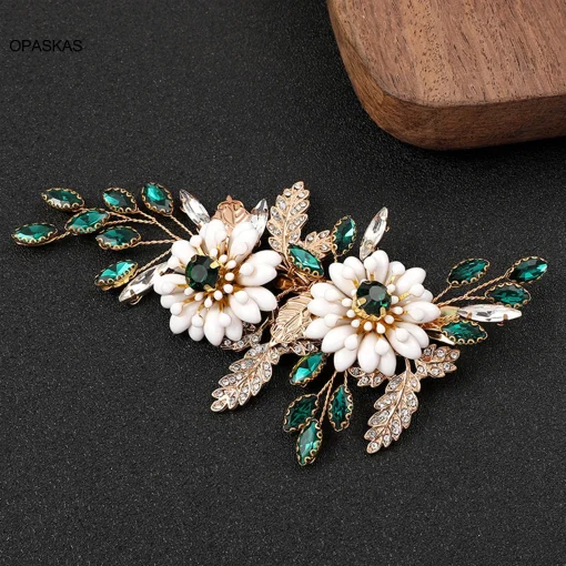 Bride Hair Clips Rhinestones Floral Hairpin Barrettes Bridesmaid Wedding Hair Accessoreis For Women Queen Hair Jewelry 2023 New - Image 3