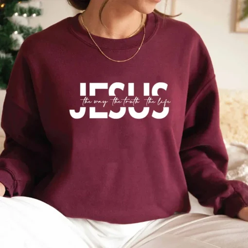 "Jesus The Way The Truth The Life" Women’s Sweatshirt | Christian Hoodie Gift - Image 2