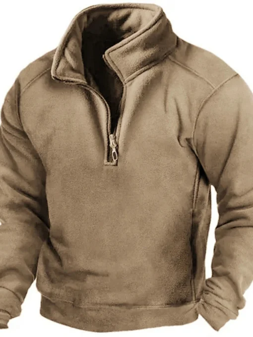 2024 Men’s Half-Zip Sweatshirt - Stand Collar Casual Pullover - Image 2