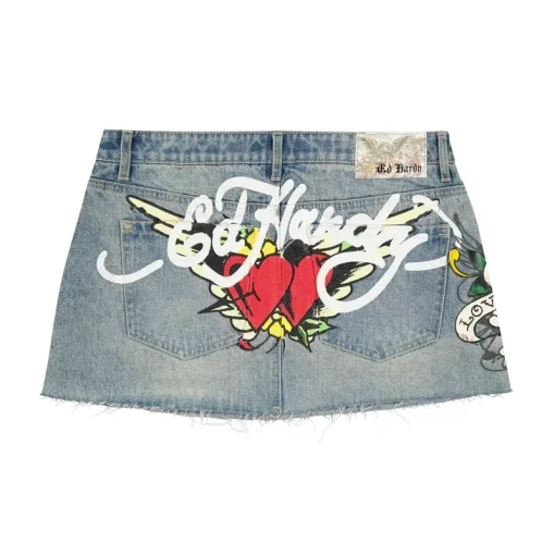 kf S09e7c70fdee4480386e1b69d7ecfa02eD Vintage Hip Hop Sexy Hot Girl Blue Wash Denim Skirts Y2k Letter Print Gothic A Line