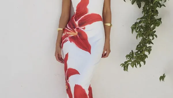 kf S0e398286820048b58c1f71cd20679771O Mozision Floreal Print Long Dress For Women Gown Summer New Spaghetti Strap Sleeveless Backless Bodycon Sexy