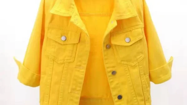 kf S12748c4e55e74dcab171f92ff6d6c218z Women Denim Jacket Spring Autumn Short Coat Pink Jean Jackets Casual Tops Purple Yellow Purple Blue