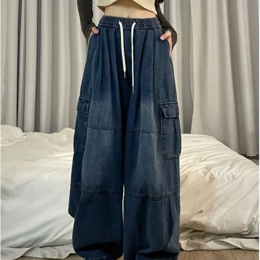 Women's Y2K Vintage Cargo Jeans – Oversized Denim Trousers