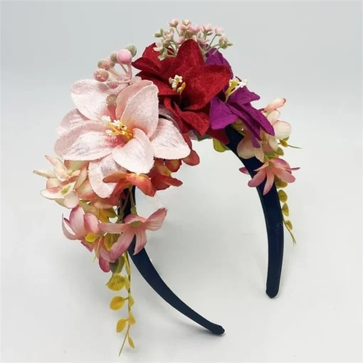 kf S146e89c6c75541b48f76be179dd02fc8P New Fashion Women Wedding Headband Girls Boho Flowers Headwear Children Hair Bands Hair Accessories Bride Wreath