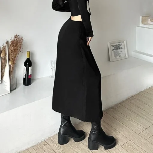 kf S149bd70ec263421eaafcae9a63f0dfbe3 Gothic Skirts Goth Dark Techwear Patchwork Sexy Mini Women Grunge Irregular Hem High Waist Cargo Skirt