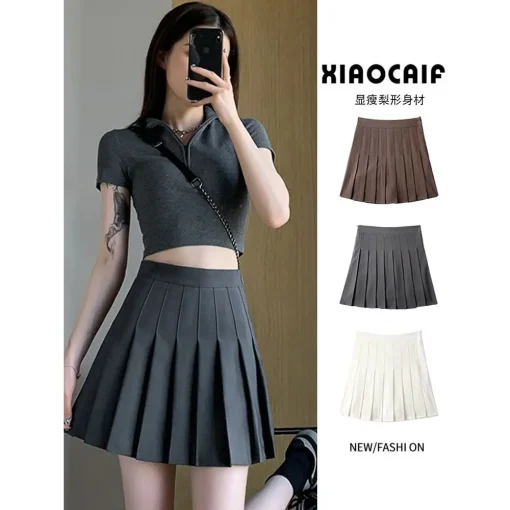 kf S1752dfea7f0d477cbe708f8cc9b04b3f6 Pink Pleated Skirt Summer Black Mini Skirts Women Sexy Short Skirt White Skirt Kawaii Y2k Skirt