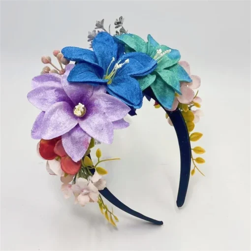 kf S1e830ba93c464a278b705db61f8b5a8f8 New Fashion Women Wedding Headband Girls Boho Flowers Headwear Children Hair Bands Hair Accessories Bride Wreath